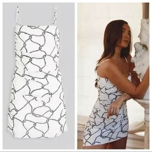 WeWoreWhat Ronnie Ruched Crepe Dress Black Rope Size Medium